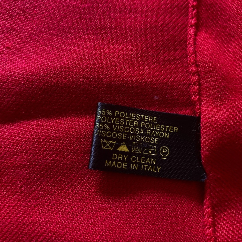Ruby Red Pashmina, Made In Italy - Picture 3 of 5